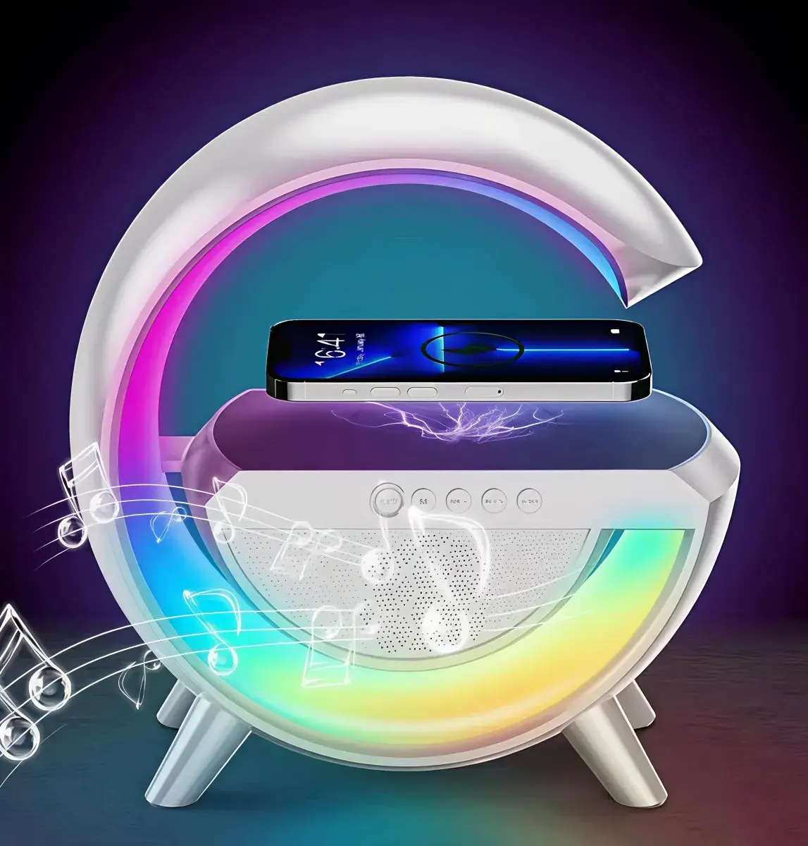G Shape LED Wireless Charging Speaker Lamp - Thumbnail 2