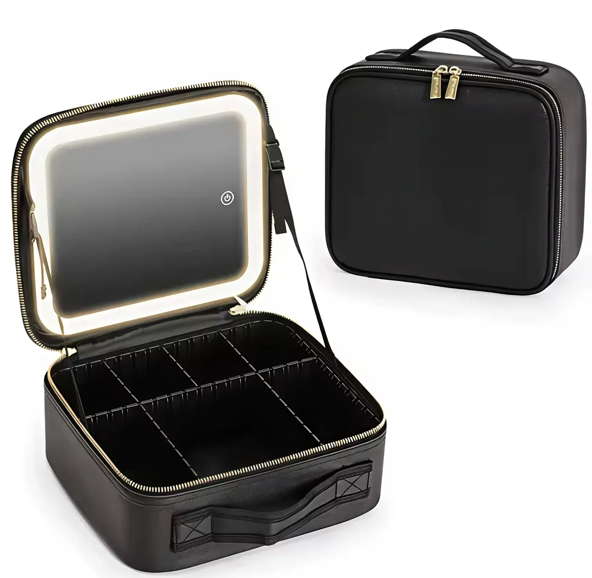 Makeup Bag with lighted Travel Makeup Case for Women and Makeup Artists Cosmetic Organizer 2 Color Lights - Thumbnail 3